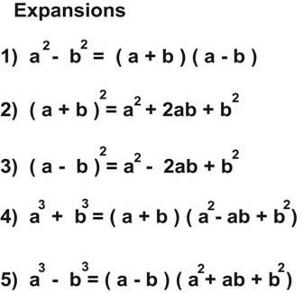 rules for basic expansion of algebraic expressions