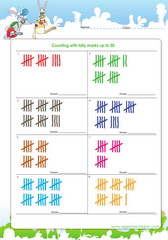 Learn counting tallies up to 30