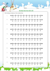 Number lines from 20 to 30